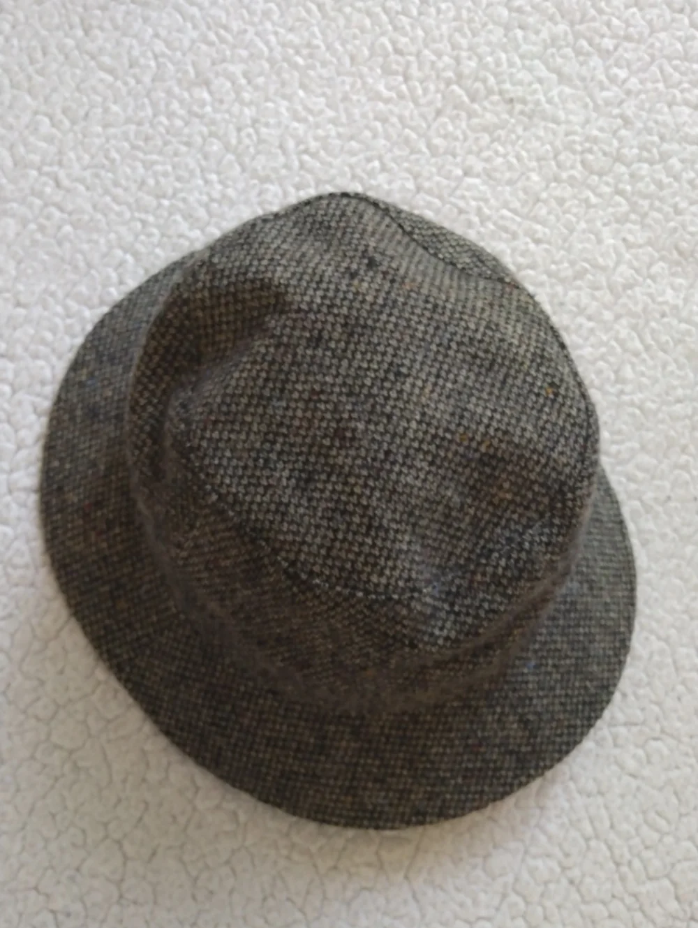 100% Wool Brown Barleycorn Tweed Bucket Hat (Crushable) - Large